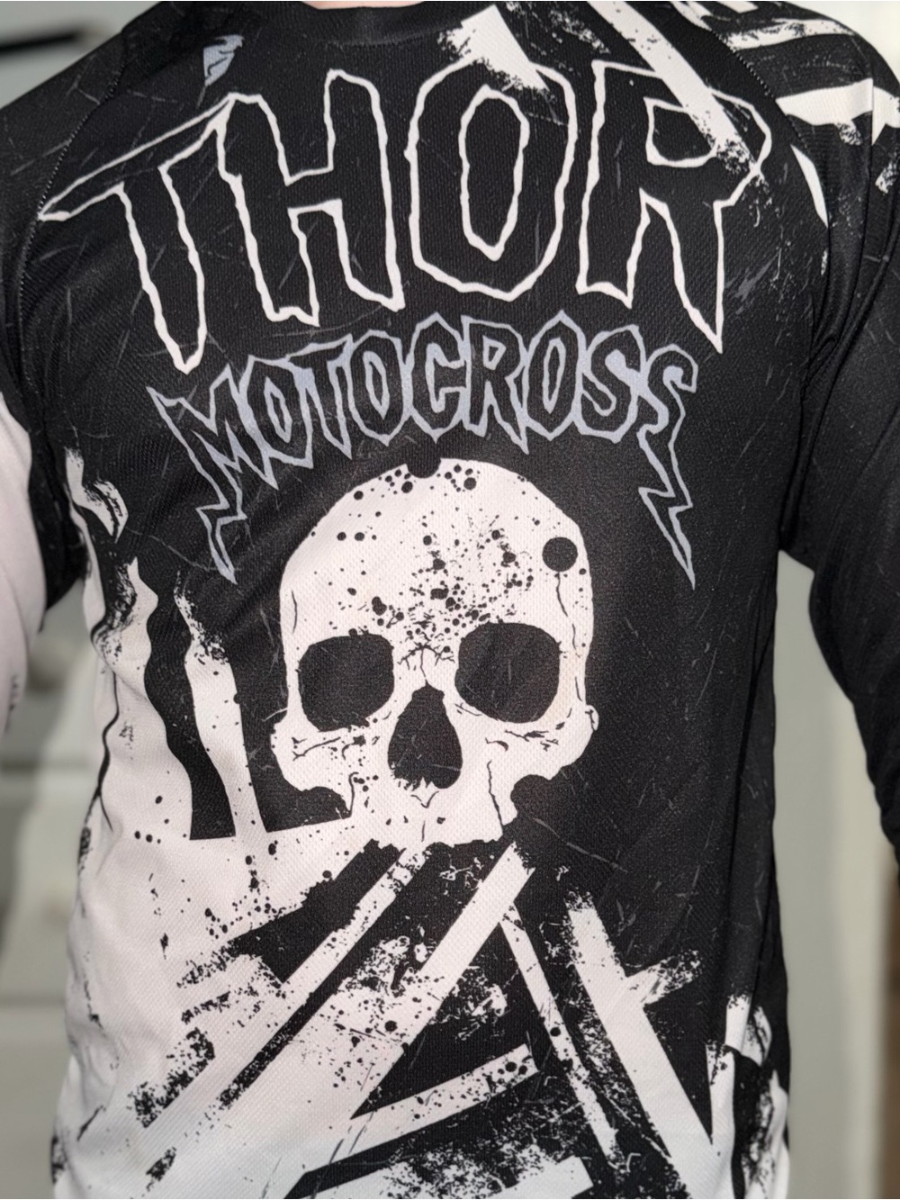 Thor Motocross Kid’s Black & White Graphic Jersey